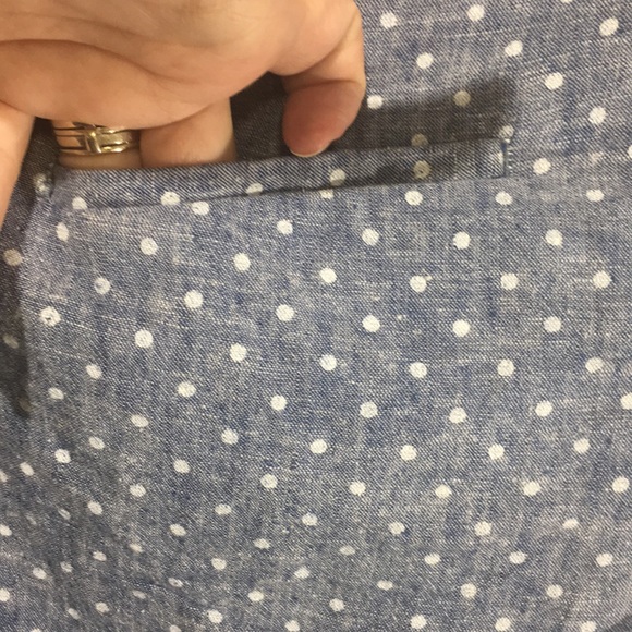 Adrienne Vittadini Blue & white polka dot short 10 - Picture 7 of 8